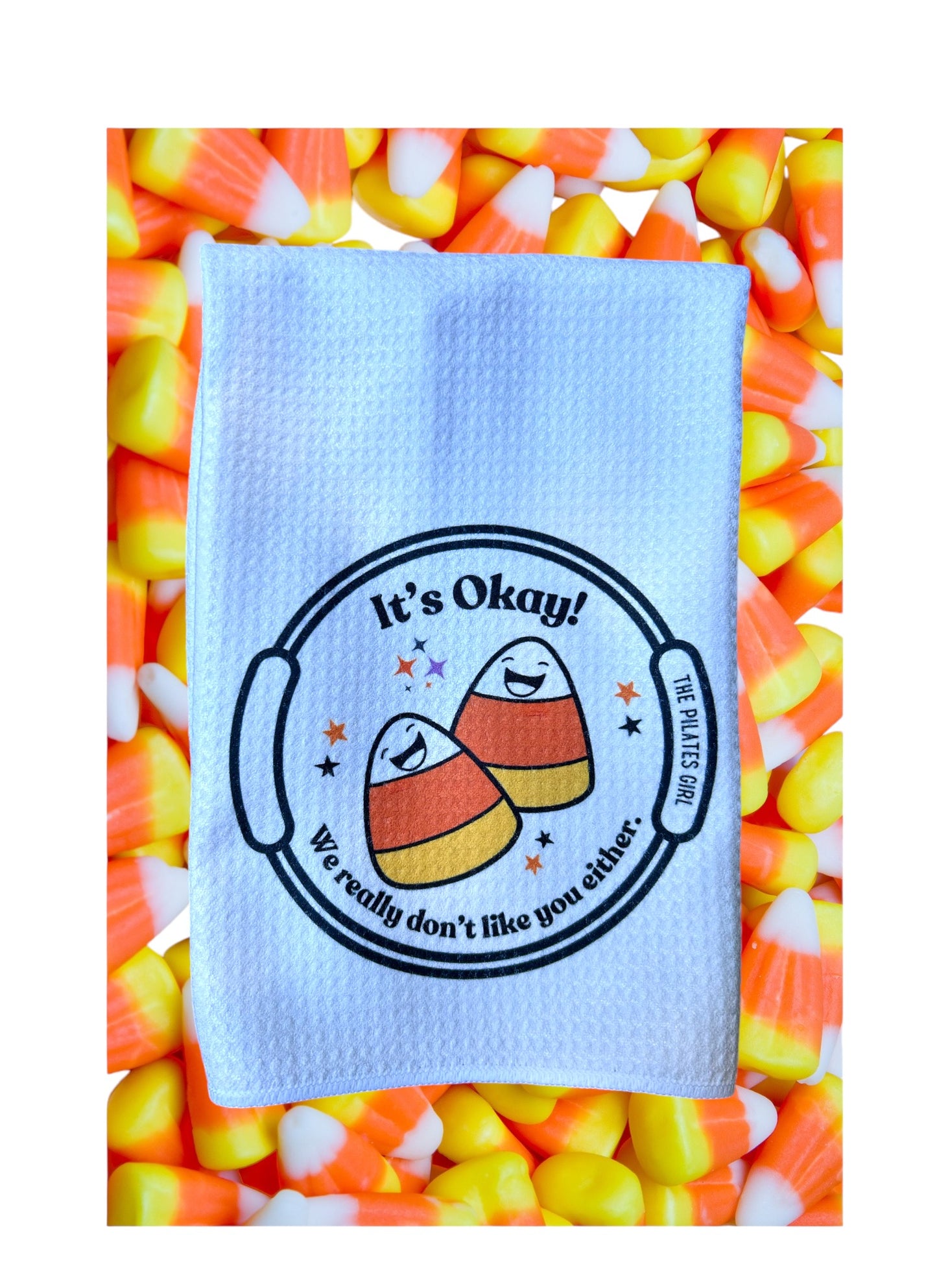 Candy Corn Pilates towel, Funny Pilates towel.