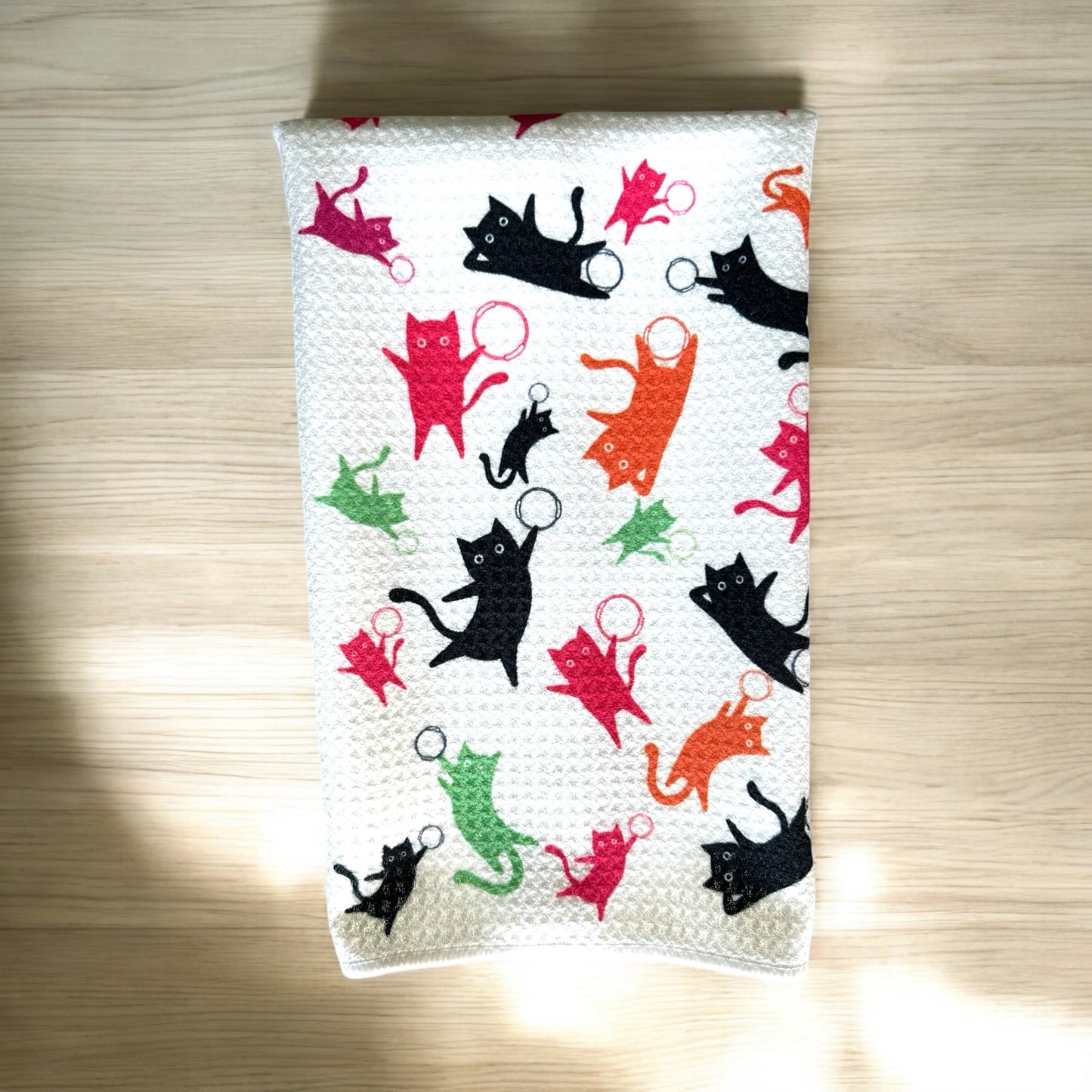 Pilates Cat towel set. Fun Pilates Halloween towel set