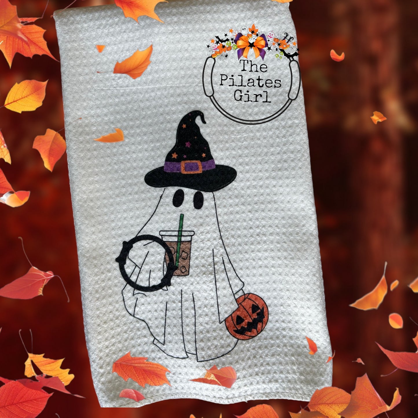 Pilates Before coffee is spooky towel. Pilates Witch, Pilates Halloween towel,  Pilates gifts