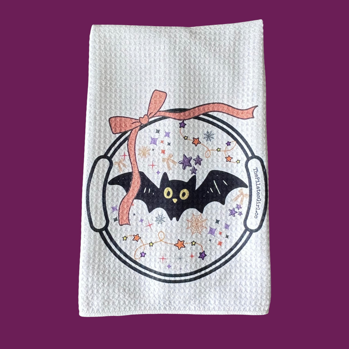 Bat-themed Pilates ring towel, Halloween Pilates towel | ThePilatesGirl
