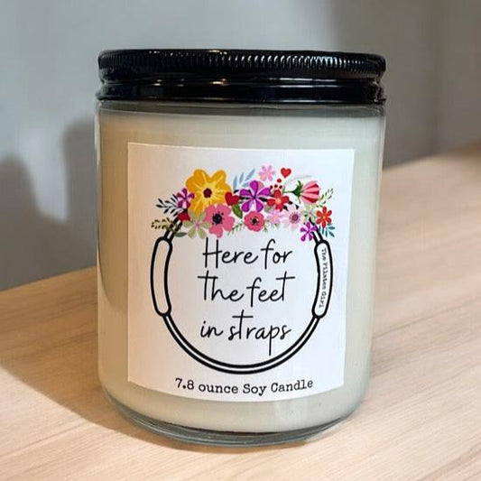 Floral ‘Here for Feet in Straps’ soy candle