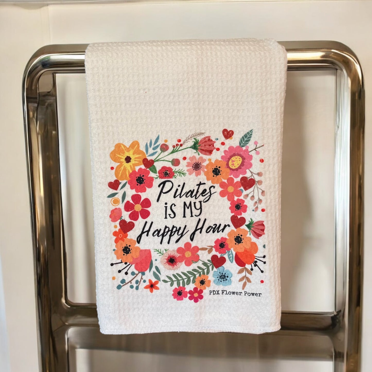 Pilates is my Happy Hour Floral Towel