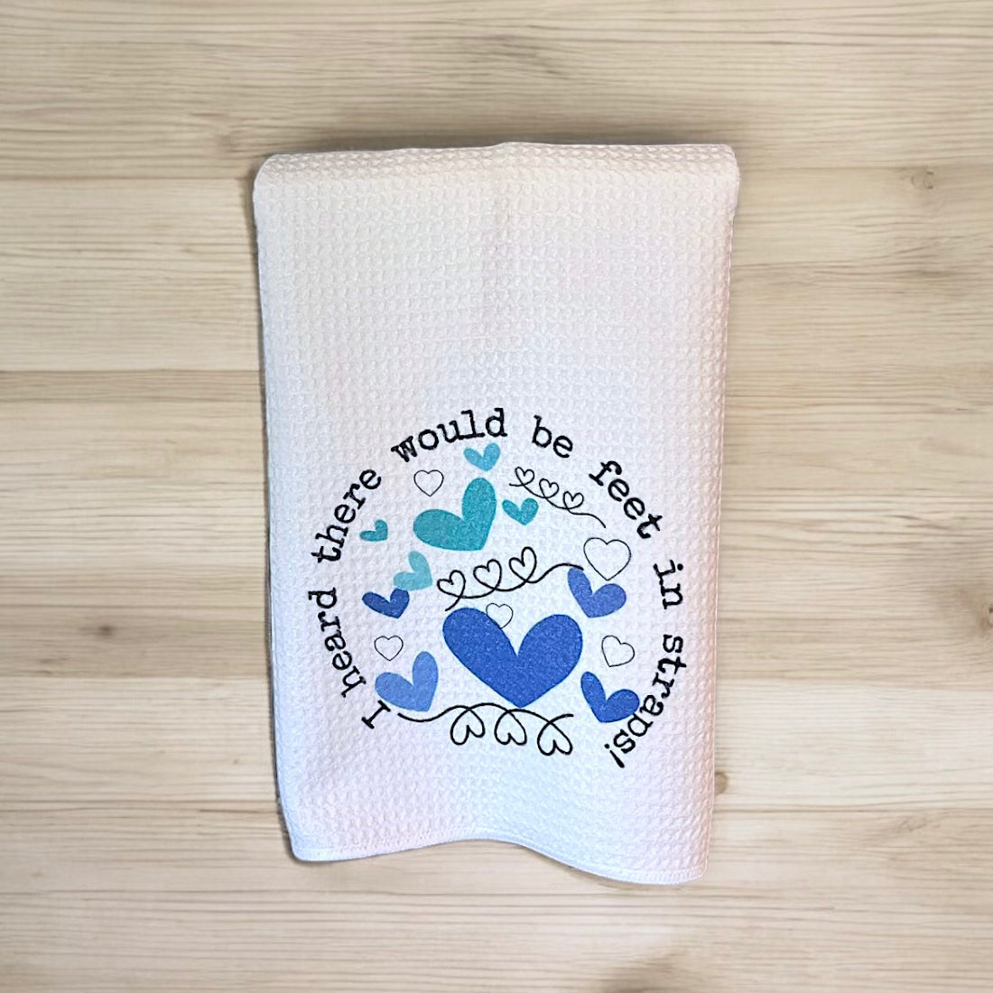 Pilates Towels set of 4, Heard There Would be Feet in Straps, Plank you for being a friend, Pilates Heart, Spring it on waffle weave towel set, pilates gifts
