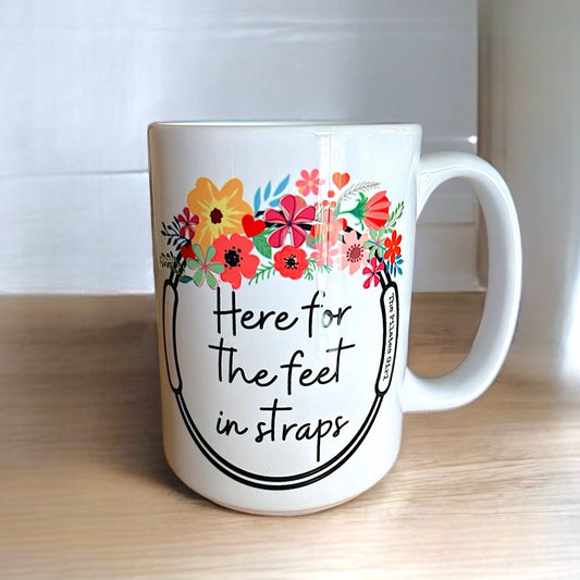 Here For Feet In Straps Floral Ring Mug