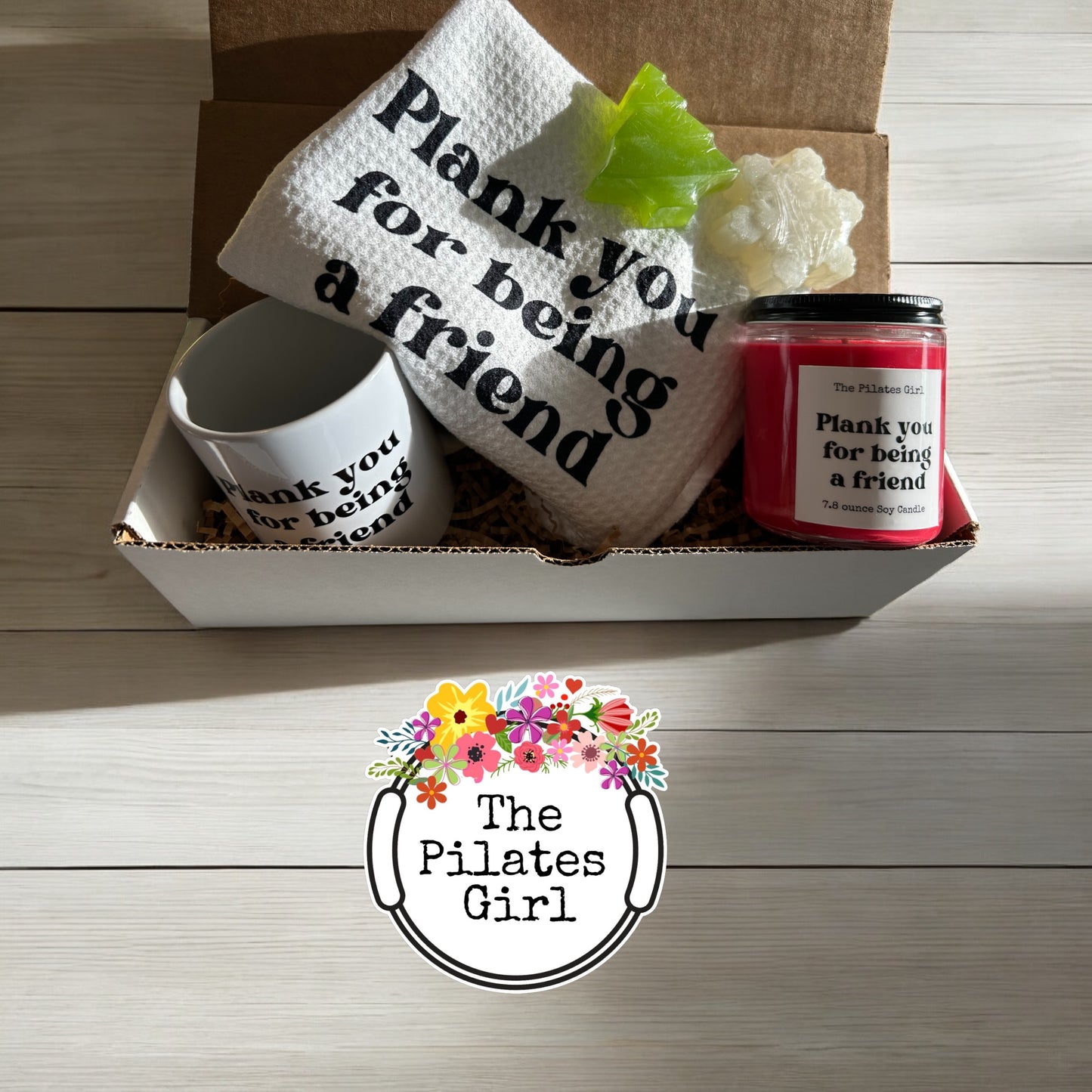 Plank you for being a friend gift set, Pilates gifts, gym friends.