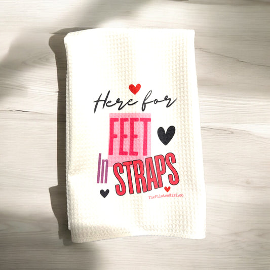 here for feet in straps towel, Pilates reformer, Pilates gifts