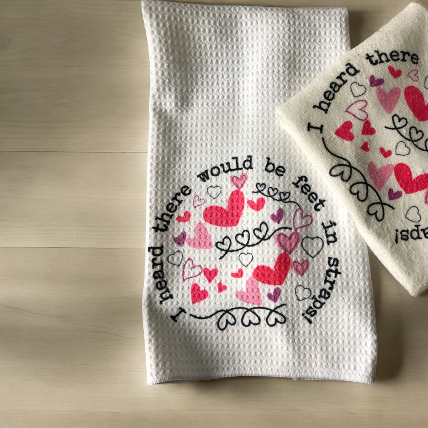 Pilates towel set "I heard there would be feet in straps" pilates gift,Pilates student gifts, Pilates Love, Pilates instructor gift, love