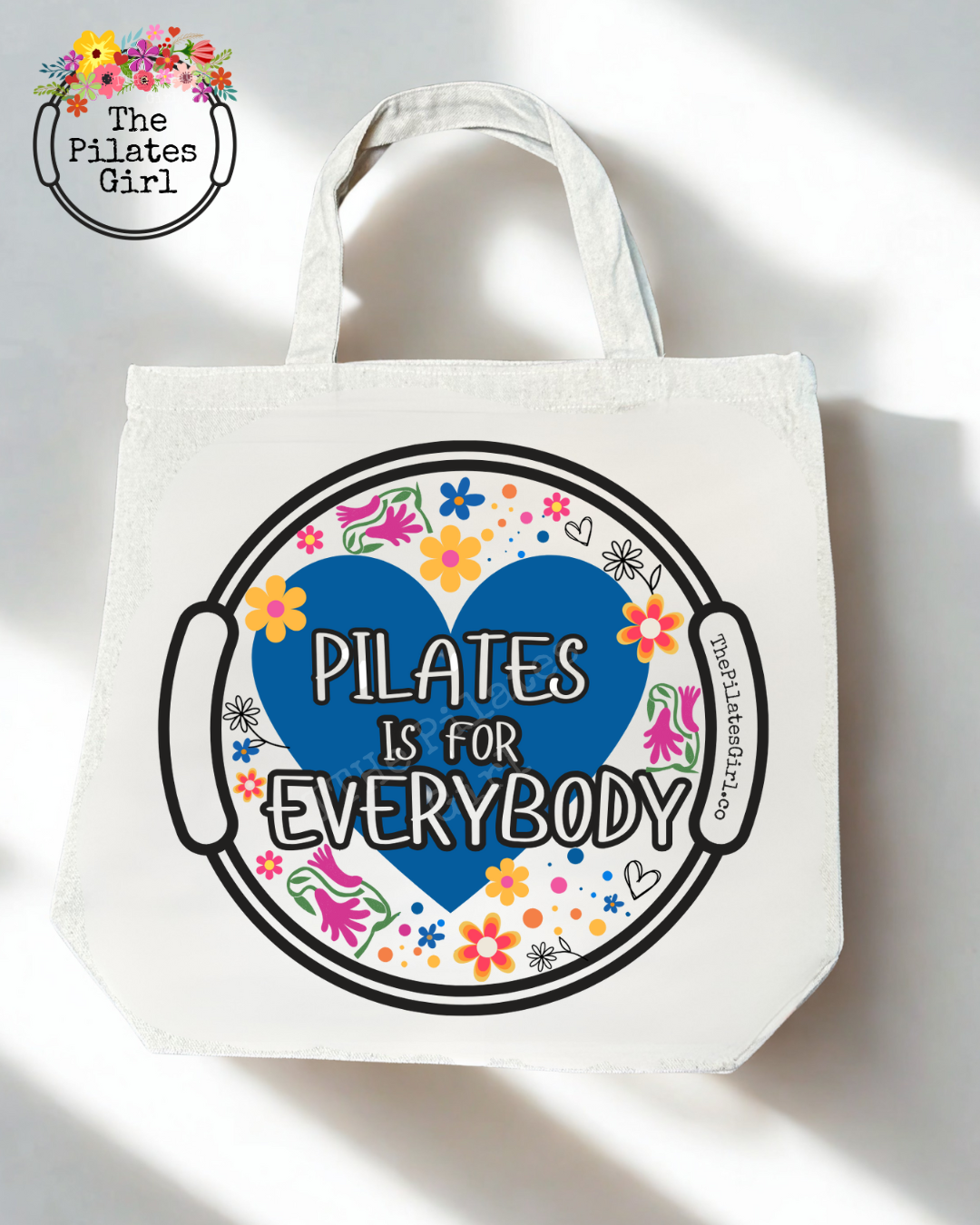 Pilates is for everybody canvas tote