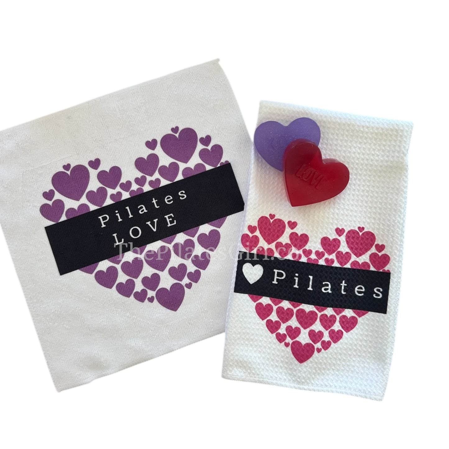 Pilates Towel set- Pilates Love and soap set, Pilates Reformer, Valentines, | ThePilatesGirl