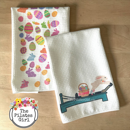 Spring Pilates Towel Set - Easter Bunny Reformer Design, Easter egg/Bunny | ThePilatesGirl