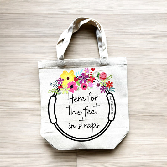“Here For The Feet In Straps” Canvas Tote