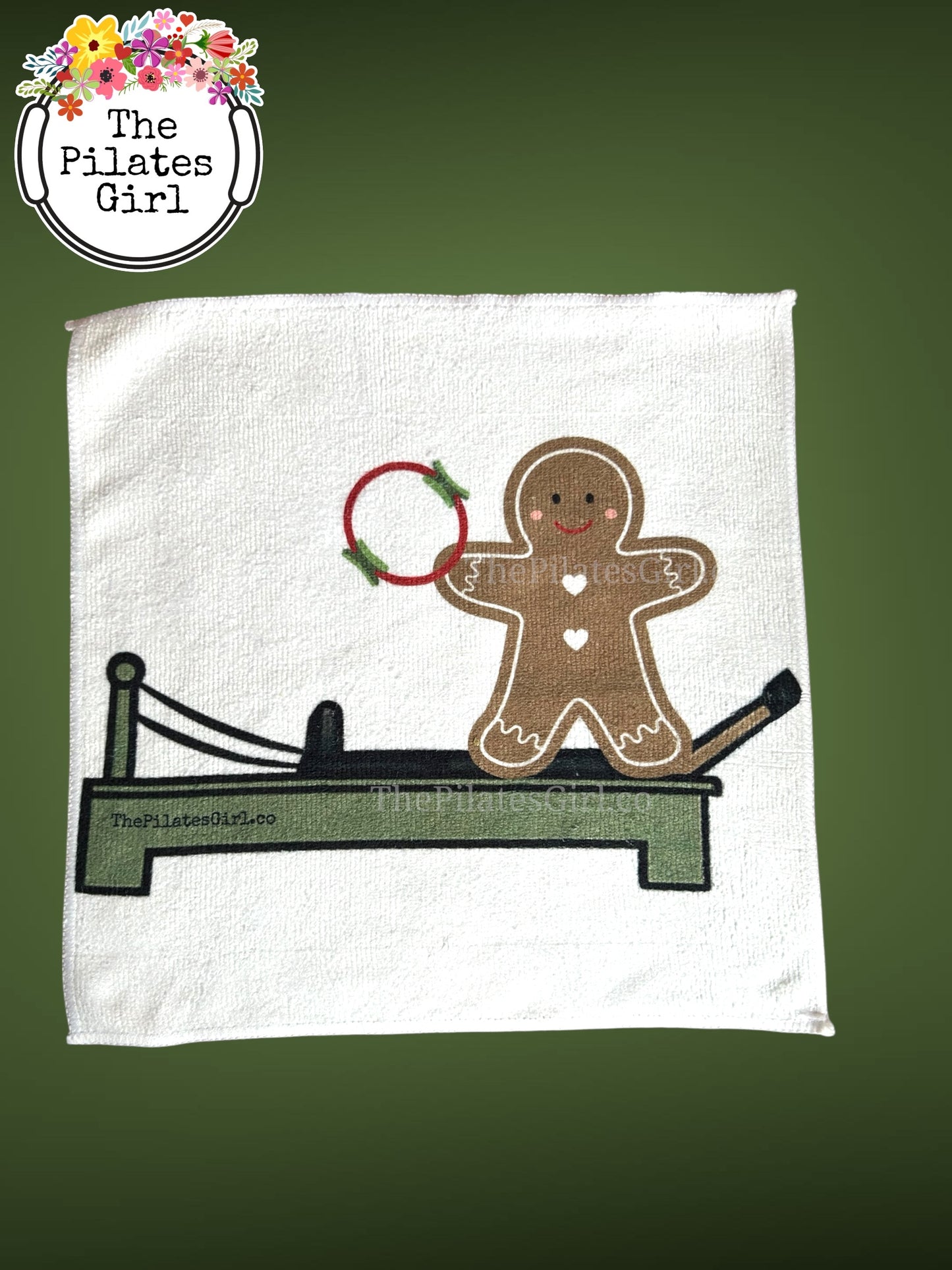Holiday Gingerbread man Holiday tree Holiday reformer towel set, Pilates reformer holiday towel set