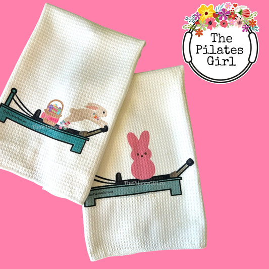 Spring Pilates Towel Set - Bunny & Peep Reformer towel set | ThePilatesGirl