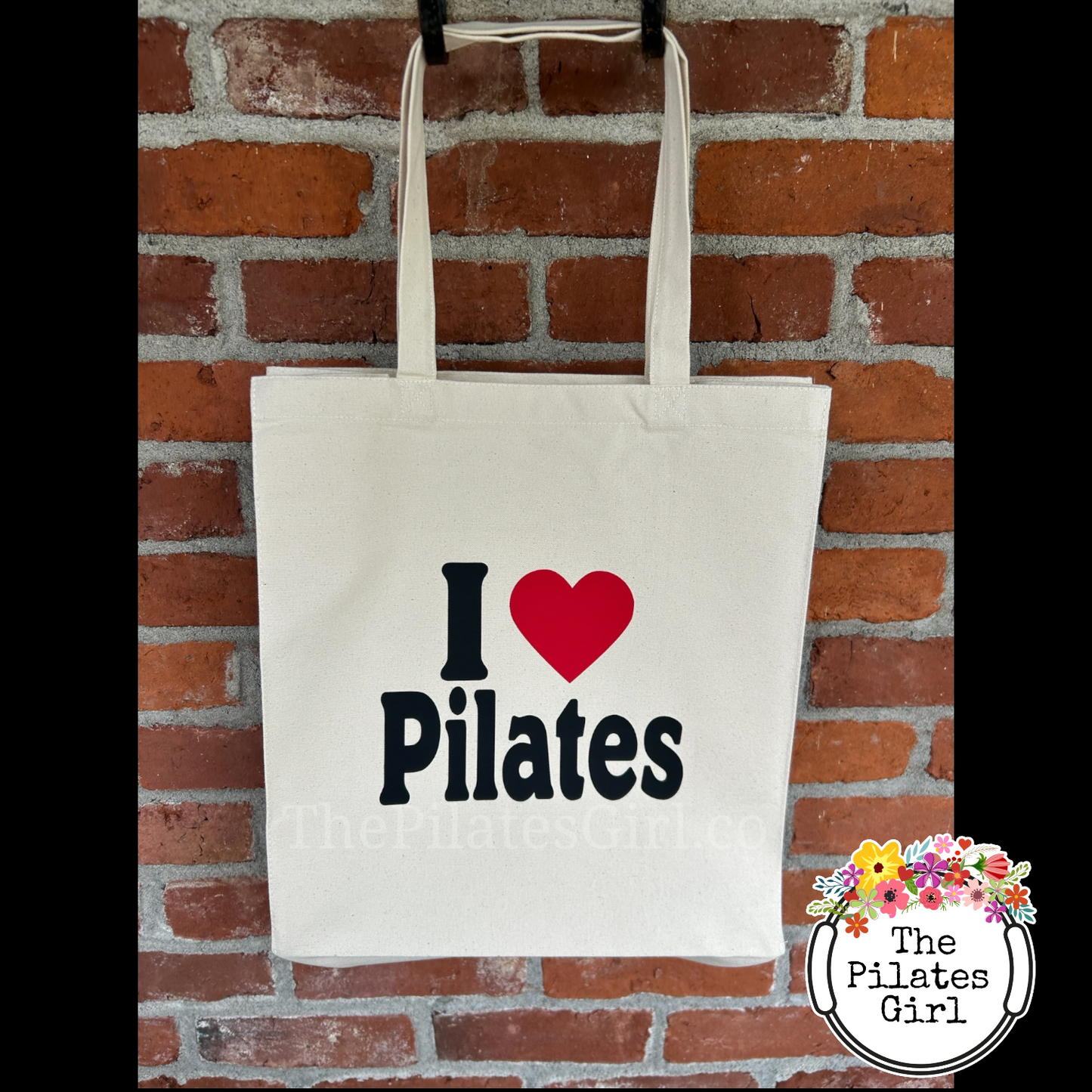 I love PilatesCanvas Tote - Fitness Bag | ThePilatesGirl