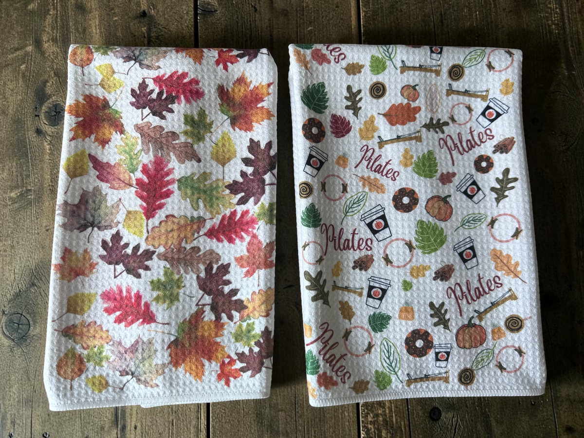 Fall Pilates vibes towel set, Fall Pilates towels, custom Pilates towels | ThePilatesGirl