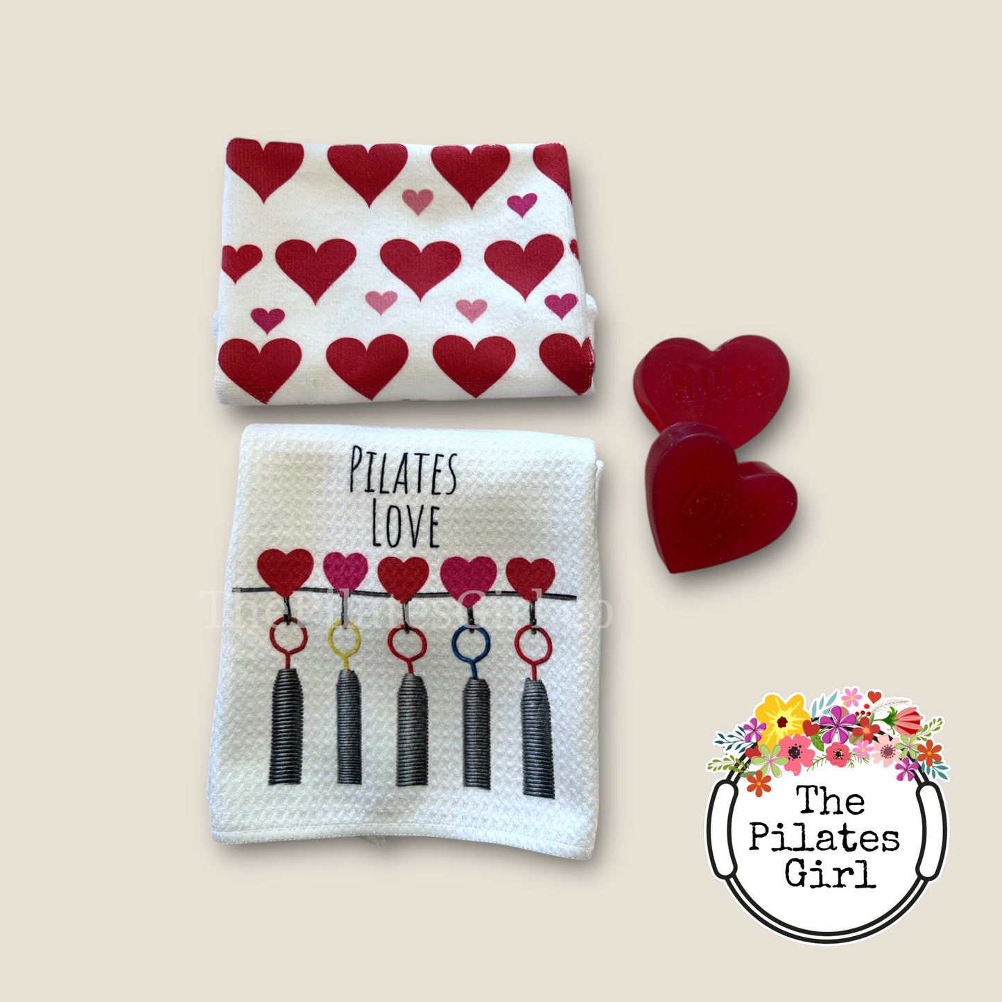 Valentine Pilates Towel & Soap  set- Pilates Love, Pilates Reformer, Valentines,  | ThePilatesGirl