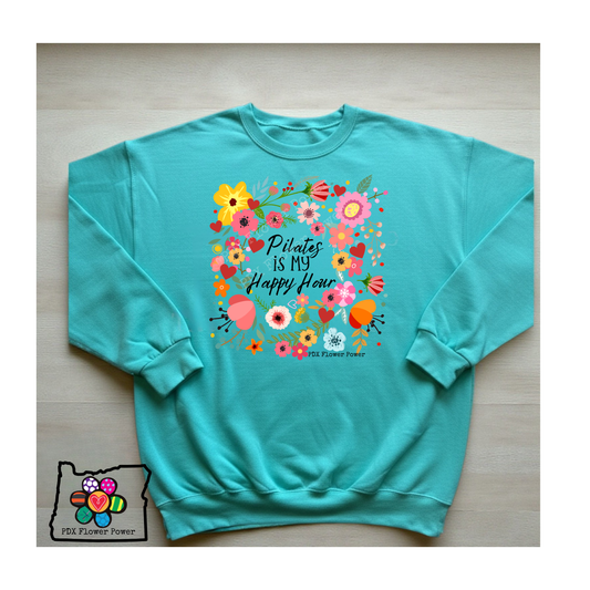 Pilates is My Happy Hour Sweatshirt - Funny Fitness Apparel | ThePilatesGirl